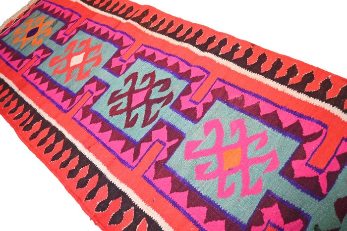 色彩繽紛的庫爾迪赫基 - 長條地毯 - 320 cm - 90 cm