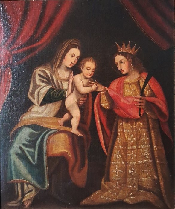 Scuola Italiana (XVII) - Matrimonio mistico di Santa Caterina d’Alessandria
