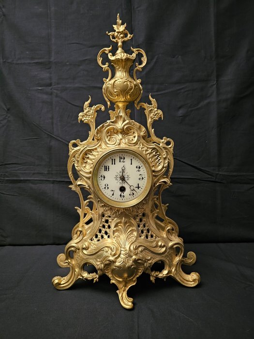 台钟 - 洛可可式 - 镀金青铜 - 1850-1900