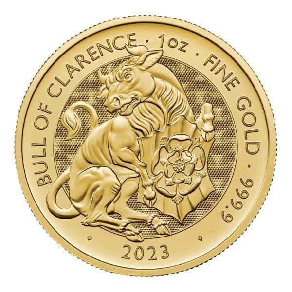 Vereinigtes Königreich. 100 Pounds 2023 1 oz Great Britain Gold Tudor Beasts Bull of Clarence Coin