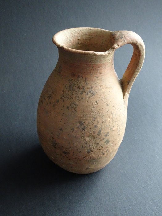 古羅馬 陶瓷 來自北非的晚期羅馬手柄壺 - 142 mm  (沒有保留價)