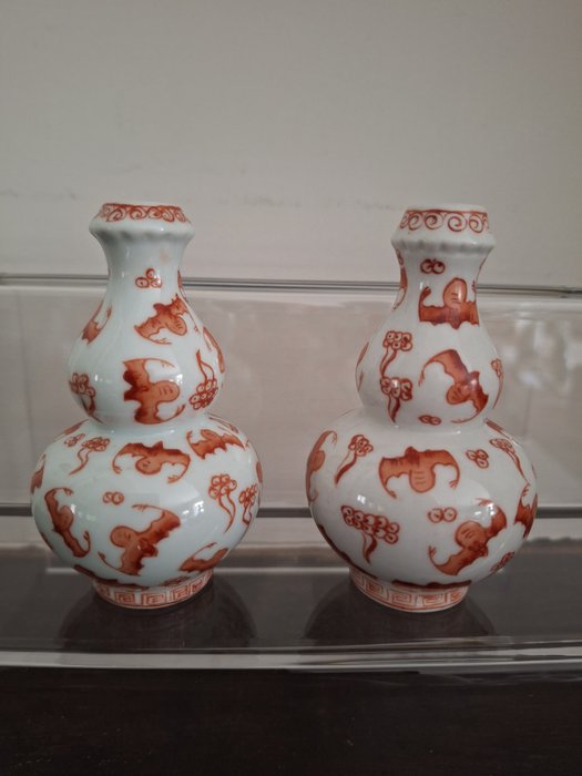 双葫芦花瓶 - 瓷 - 中国  (没有保留价)