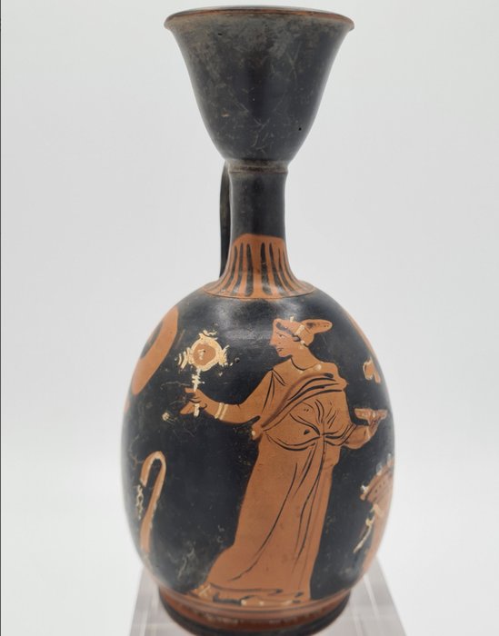 古希臘，大希臘 陶瓷 Lekythos - 15 cm  (沒有保留價)