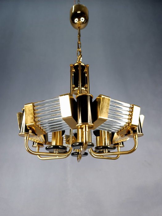 Hanging lamp - Brass, Crystal, Metal