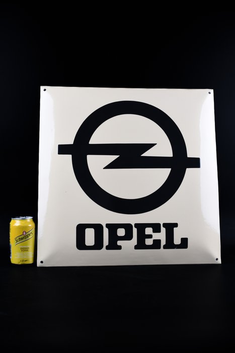 Sign - Opel - OPEL logo; enamel sign; handcrafted!; garage item