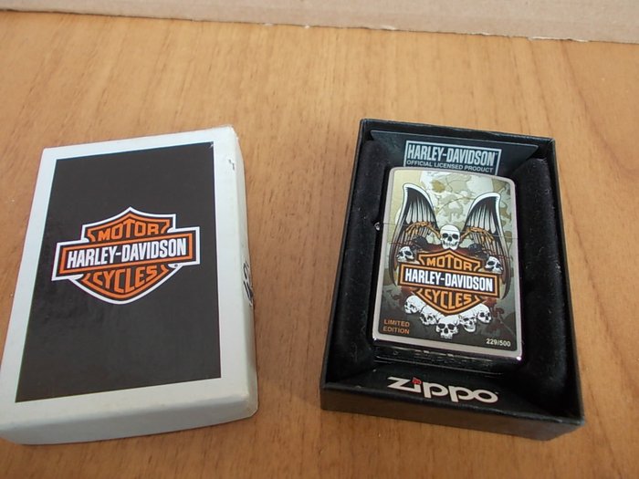 Zippo Harley Davidson Angel & Skulls, nuovo in scatola, tiratura limitata 229/500 - Accendino - Acciaio