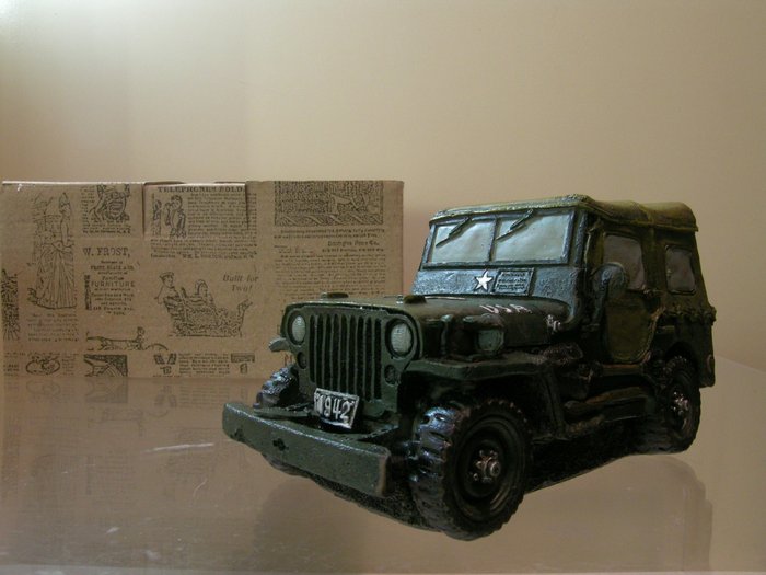 Polystone 1:24 - Modellino di berlina - Willys US Army Jeep WW2 (1942)