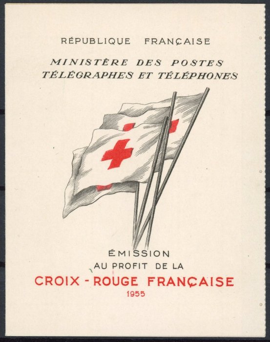 法国 1955 - 红十字会 - 很好的 TB 笔记本，非常新鲜 - 报价：450 欧元 - Yvert Carnet 2004