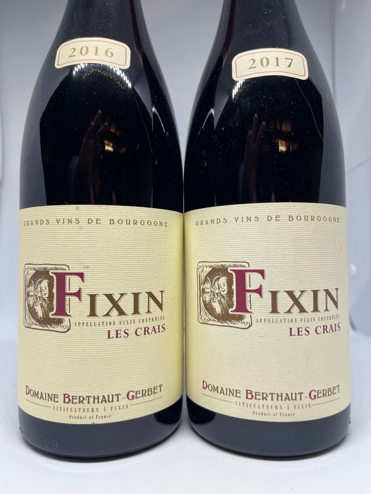 2016 & 2017 Domaine Berthaut Gerbet "Les Crais" - Fixin - 2 Bottles (0.75L)