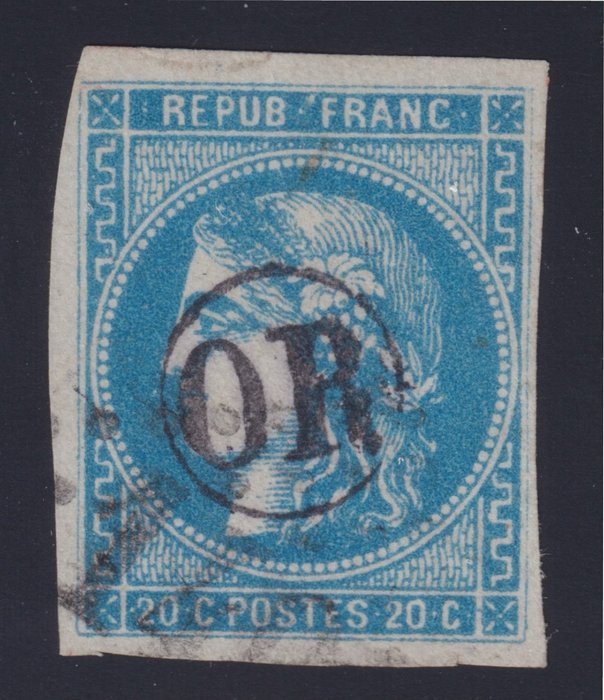 法國 1870 - 波爾多發行，編號 46B，蓋銷金質郵票。美麗的。 - Yvert