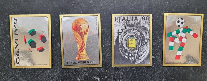 Panini - World Cup Italia 90 - 4/4 intro stickers - 4 Loose stickers