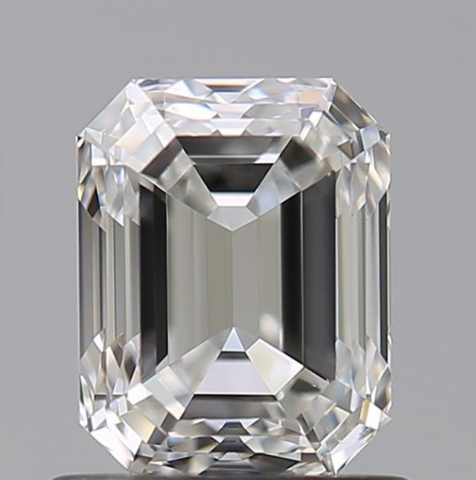 1 pcs Diamant - 1.02 ct - Smaragd - H - VS2, *No Reserve Price* *EX VG* *None*