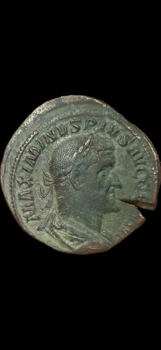 Romerska riket. Maximinus Thrax (AD 235-238). Sestertius Rome - Pax  (Utan reservationspris)