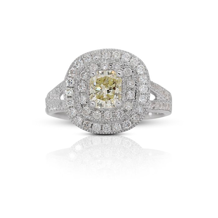 Anillo - 18 quilates Oro blanco -  1.73 tw. Diamante  (Natural) - Diamante 