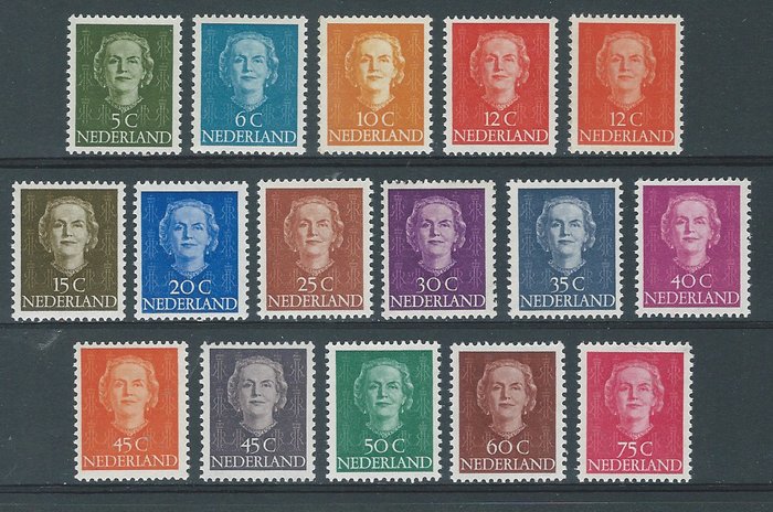 Nederland 1949/1951 - Juliana, En Face, complete serie. - NVPH 518/533