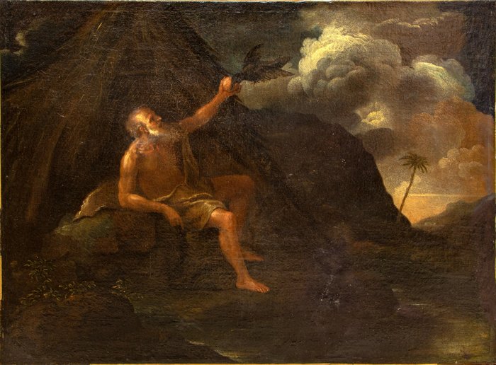 Salvator Rosa (1615–1673), Ambito di - San Paolo di Tebe - NO RESERVE