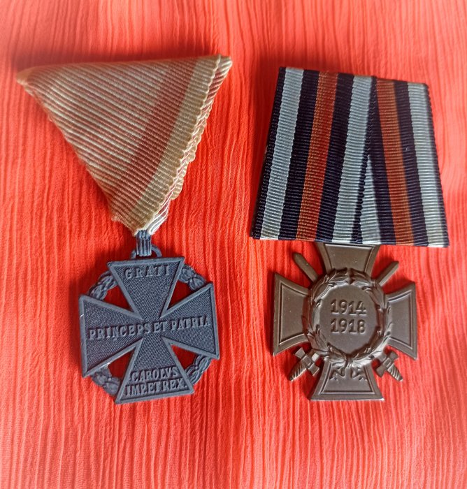 Áustria - Infantaria do exército - Medalha - WW1 medals including Gindenburg