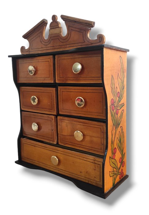 Cupboard - Alto Adige, Jewelery cabinet, hand painted, - Wood