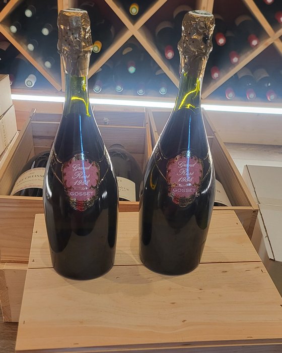 1988 Gosset, Grand Rosé - Champagne Brut - 2 Flasker (0,75 L)