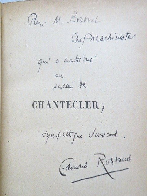 Signé; Edmond Rostand - Chantecler [reliure de Flammarion Vaillant] - 1910