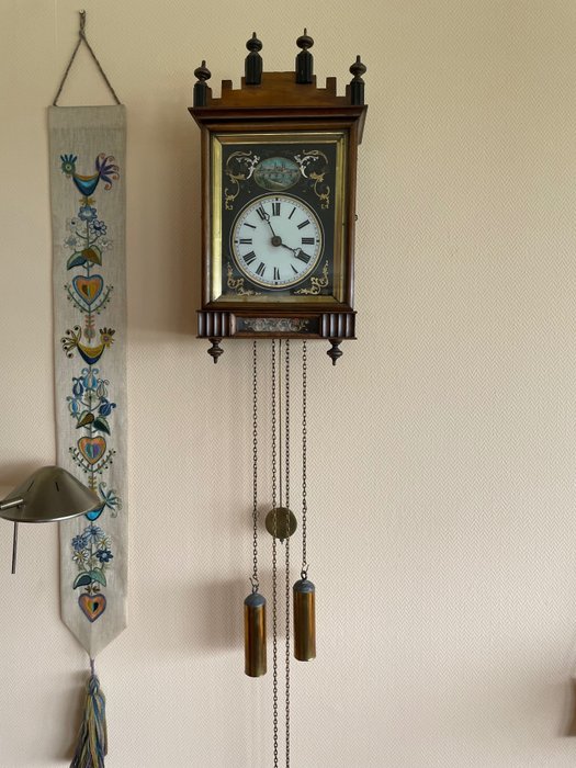Zegar ścienny - Drewno - 1880-1890