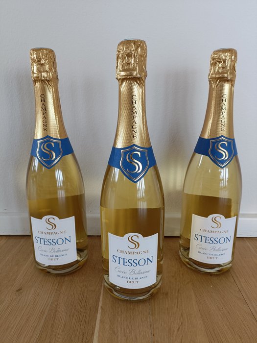 Stesson, Cuvée Bellissime - Champán Blanc de Blancs - 3 Botellas (0,75 L)