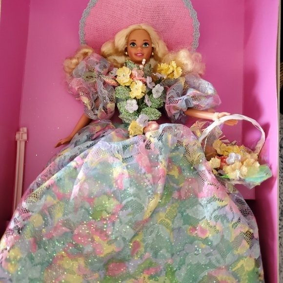 Bob Macky, 1994  vintage  "Spring Bouquet Barbie" collector barbie, limited edition.  - Păpușă Barbie - 1990-2000