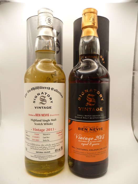 Ben Nevis 2013 8 years old - The Un-ChillFiltered Collection  +  Small Batch Edition #11 - sherry finish - for Kirsch Import - Signatory Vintage  - b. 2021  - 70厘升 - 2 瓶