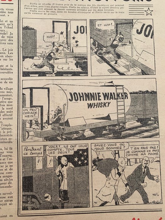 Ensemble de 27 fascicules « Cœurs vaillants » avec  rare page  wagon whisky « Johnnie Walker » - 1938