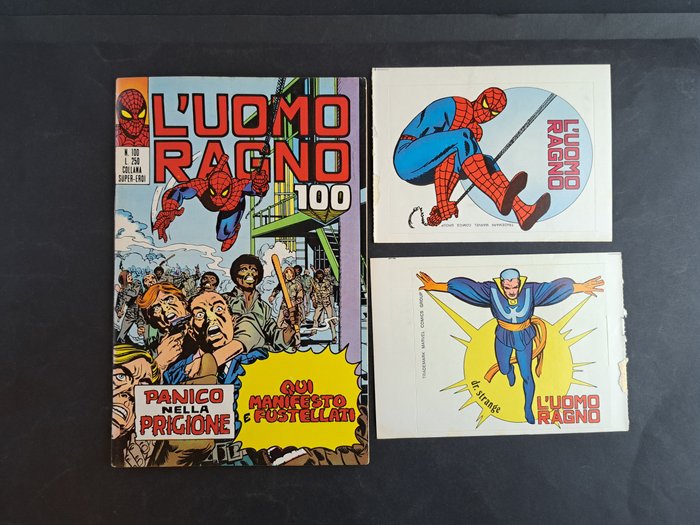 Uomo Ragno n. 100 - Con Adesivi - 1 Comic - Primeira edição - 1974