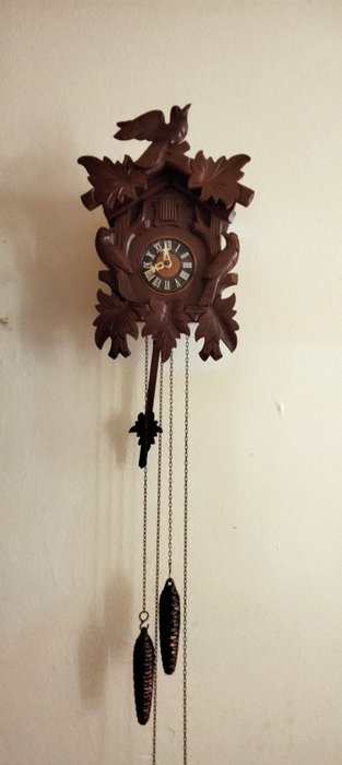 Relógio Floresta Negra em forma de homem - Allemande - Arte Folk - Madeira - 1950-1960