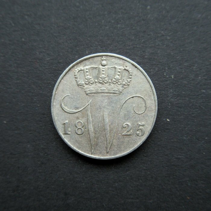 荷兰. Willem I (1813-1840). Stuiver of 5 Cent 1825 B (Brussel)  (没有保留价)