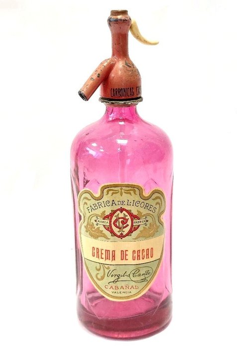 瓶子 - 古董可可奶油虹吸管，带铅龙头