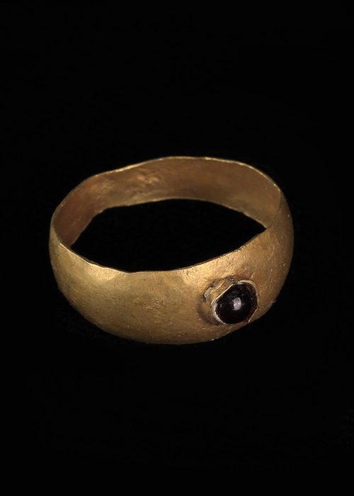 Romersk antikk Gull Ring med granat
