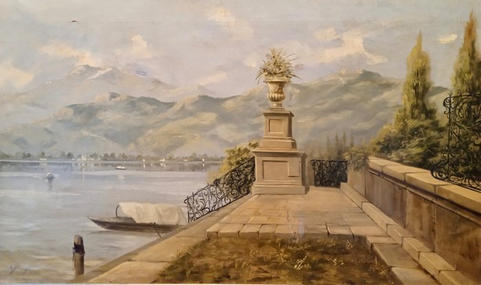 Giuseppe Solenghi (1879-1944) - Veduta del Lago di Como