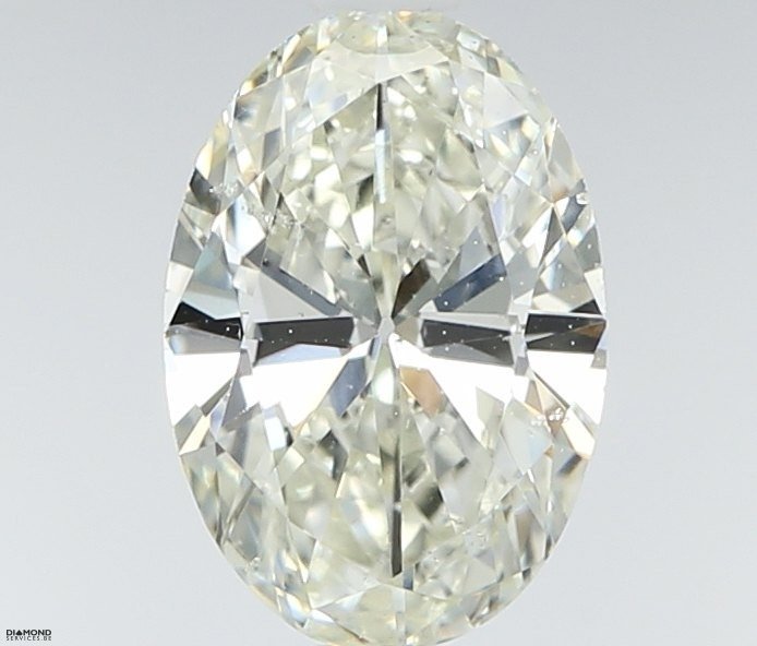 1 pcs 鑽石 - 0.71 ct - 橢圓形 - J(極微黃、從正面看是亮白色) - SI1