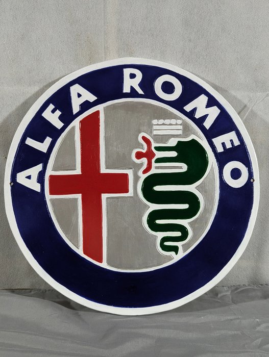 Sign - Alfa Romeo - Emblema Alfa Romeo in ceramica, serial 7/15