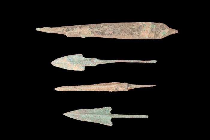 Ancient Luristan Bronze Spearheads (4)  (No Reserve Price)