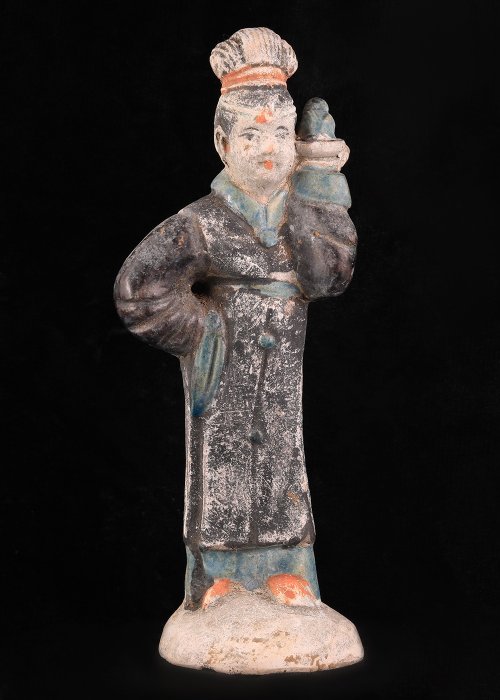 中國古代 Terracotta 女侍從雕像  (沒有保留價)