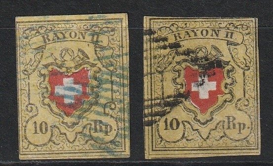 Schweiz 1850 - Rayon II - SBK nr 16II (2x)