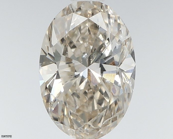 1 pcs 鑽石 - 0.72 ct - 橢圓形 - 淺黃色 - SI2