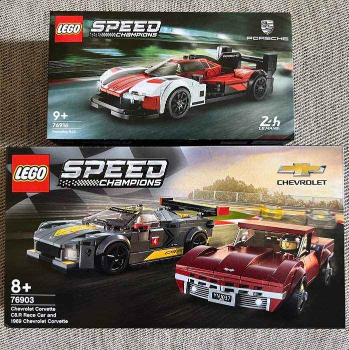 Lego - Speed Champions - 76903 + 76916 - Chevrolet Corvette C8.R - 1969 Chevrolet Corvette - PORSCHE 963