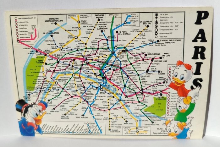 Disney - 1 Card - Disney Paris metro map - Scrooge