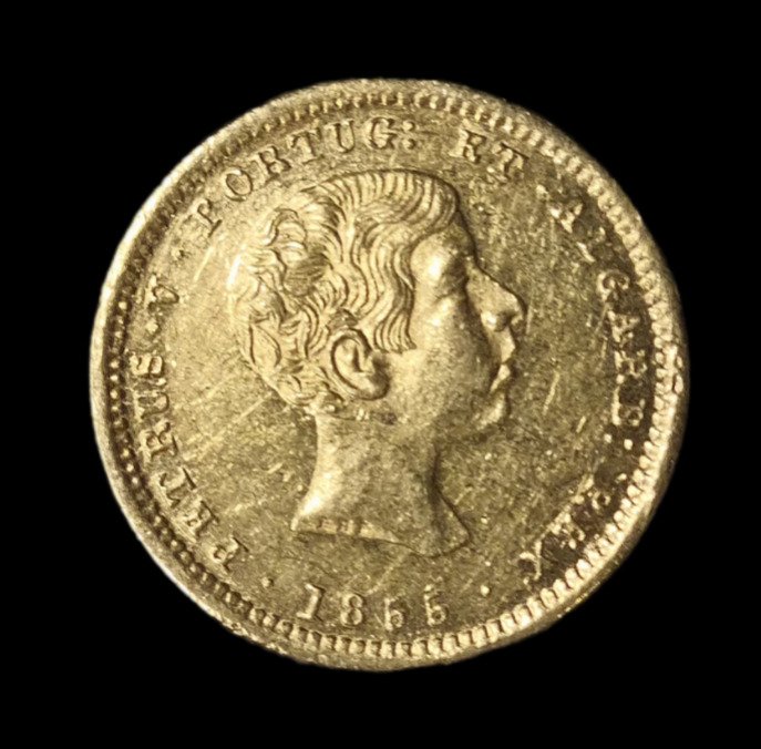 Portugal. D. Pierre V (1853-1861). 1000 Reis 1855