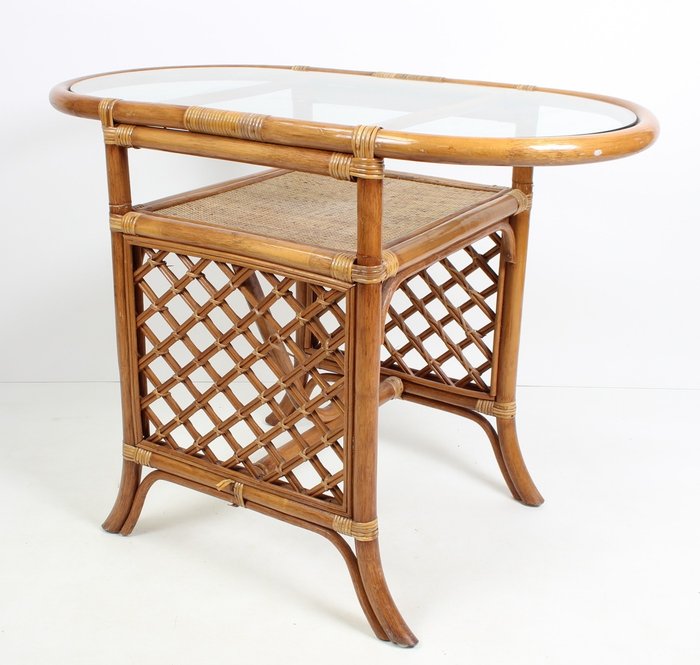 Side table - 玻璃, 竹