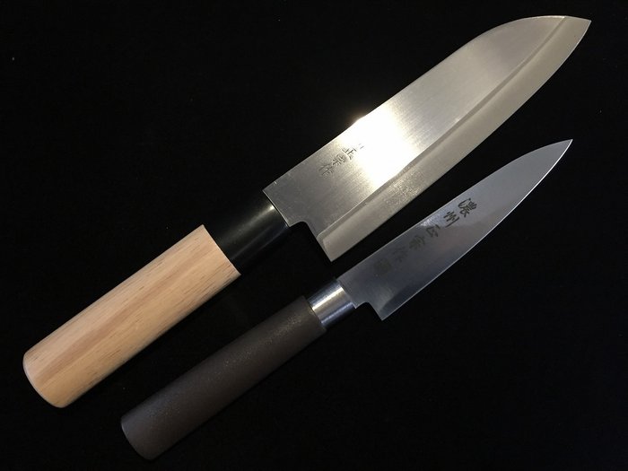 濃州正宗 NOSHU MASAMUNE / Set of 2 / 三得 SANTOKU ペティ PETTY - 餐刀 (2) - 日本菜刀 - 木, 鋼