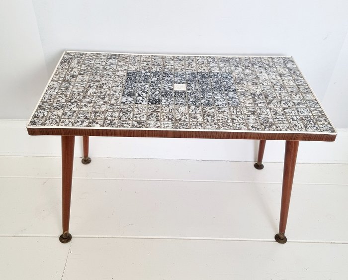 Stolik boczny - Drewno, Kamionka, Mozaikowy stolik boczny