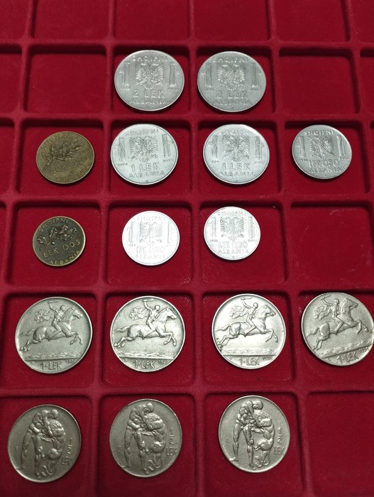 Albanien. A Lot of 16x Old Albanian Coins  (Ingen mindstepris)