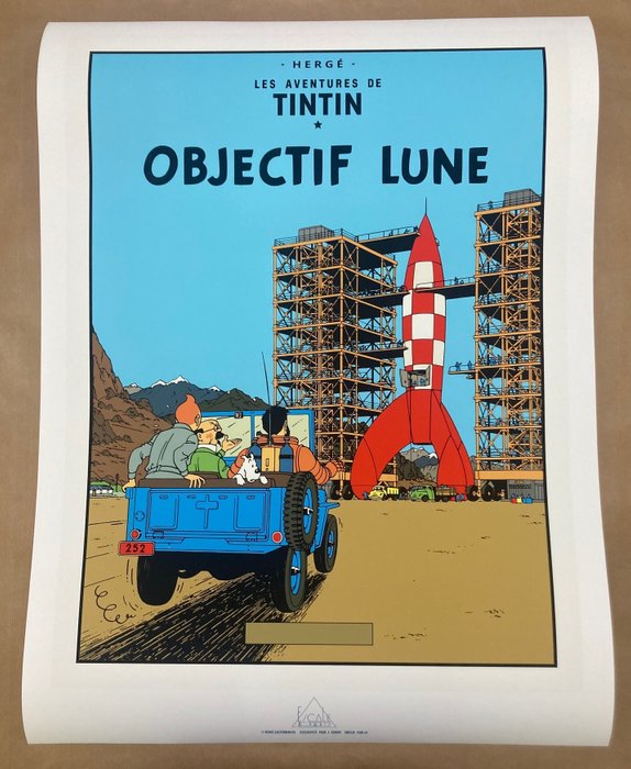 Tintin - Objectif Lune - 1 Escale-Siebdruck - 1985