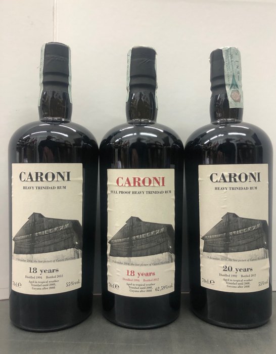 Caroni Velier - 1994 18 years Heavy & Full Proof + 1992 20 years Heavy  - b. 2012 - 70cl - 3 bouteilles